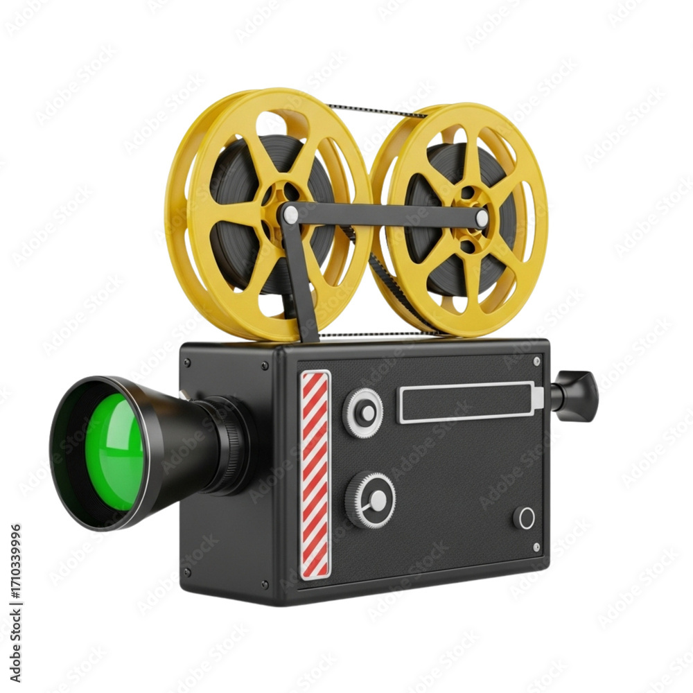 Obraz premium Vintage film projector with movie reels 
