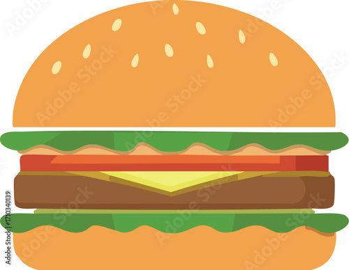 hamburger, burger, food, cheeseburger, sandwich, bread, cheese, bun, beef, meat, isolated, fast, lettuce, meal, white, tomato, lunch, fast food, snack, dinner, sesame, big, fat, unhealthy, tasty