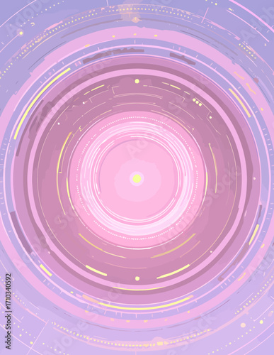 Círculos concéntricos futuristas en estilo vector