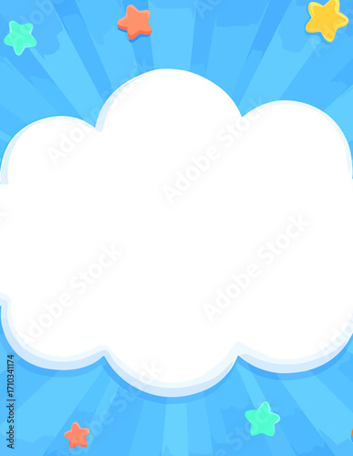 Nube vectorial simple con espacio en blanco para texto o imagen