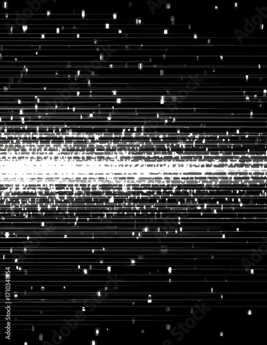 Fondo abstracto vectorial monocromático con líneas horizontales y partículas brillantes