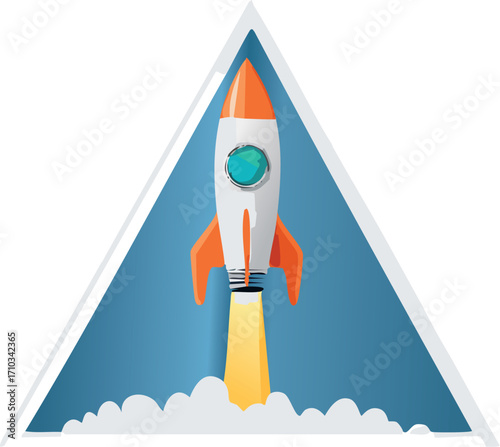 rocket, spaceship, space, red, vector, icon, illustration, cartoon, ship, toy, missile, launch, science, business, travel, blood, technology, object, 3d, concept, shuttle, symbol, flying