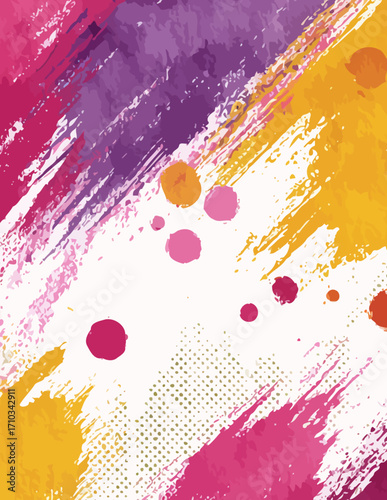 Trazos Vectoriales Abstractos con Goteo de Colores