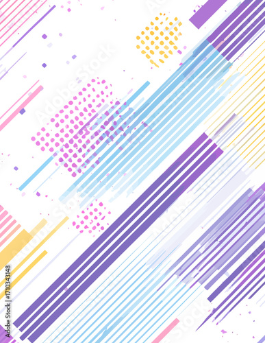 Patrón geométrico abstracto en estilo vector, líneas y puntos pastel
