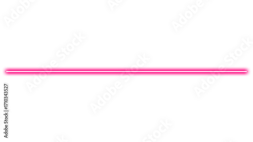A single, thin, glowing pink horizontal line with a soft neon effect, isolated on a plain white background.