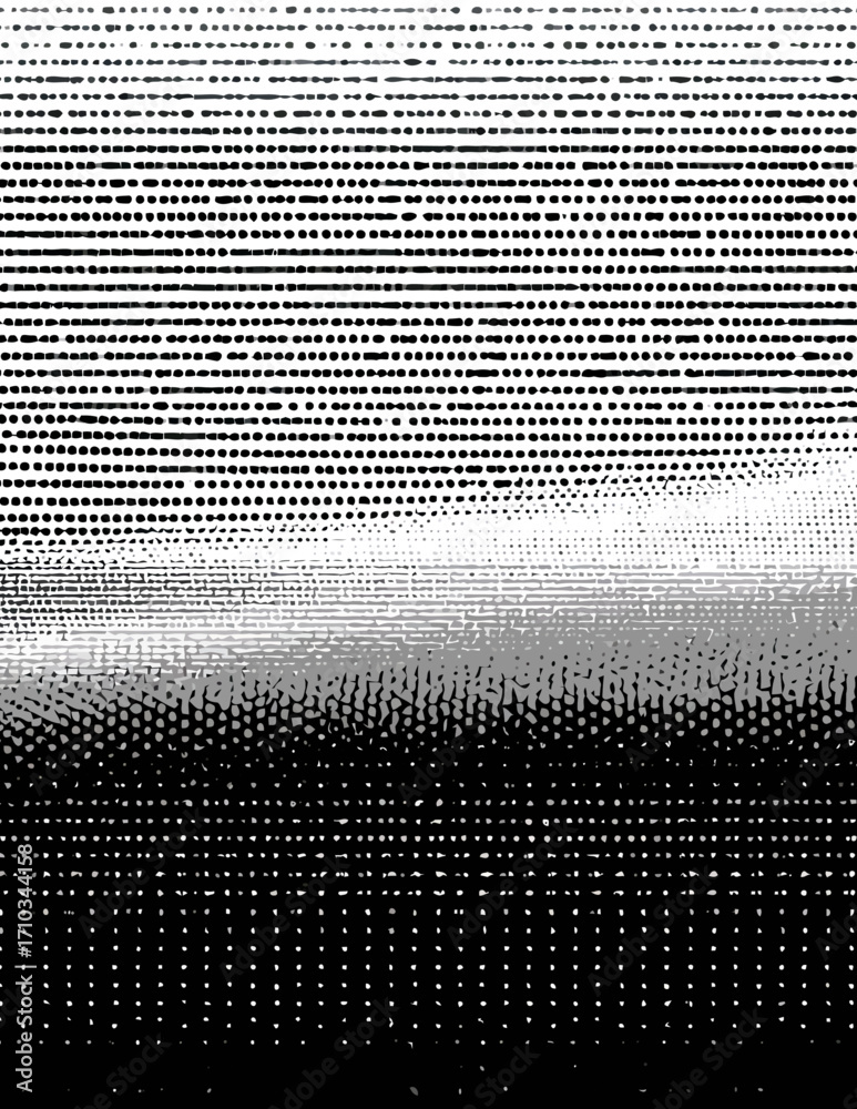 Patrón vectorial abstracto en blanco y negro, textura de puntos, degradado suave