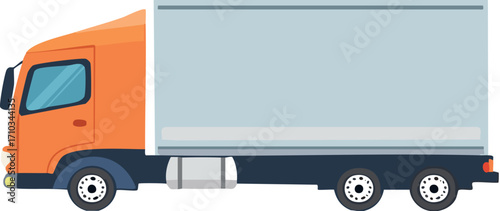 truck, delivery, car, transport, cargo, transportation, van, lorry, vehicle, trailer, vector, freight, shipping, auto, illustration, icon, business, heavy, container, side, road, automobile, industry,
