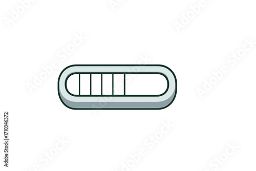 3D loading bar and progress indicator element for UI UX design. Vector cartoon illustration for web, app, or game interface. Download, upload, or buffering status icon.