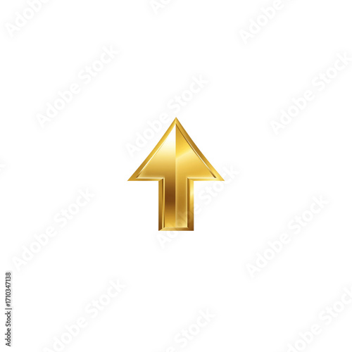 Golden Up Arrow Luxury 3D Directional Pointer for Website and App Design