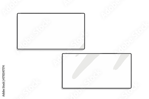 Minimalist business card mockup set. Blank vector template with realistic shadow overlay for branding identity. Modern layout for corporate presentation on white background.
