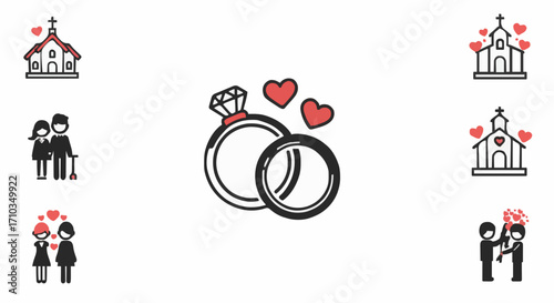 Icon Vector illustration wedding