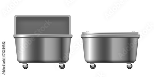 Garbage container. Vector 3d illustration isolated on white background.