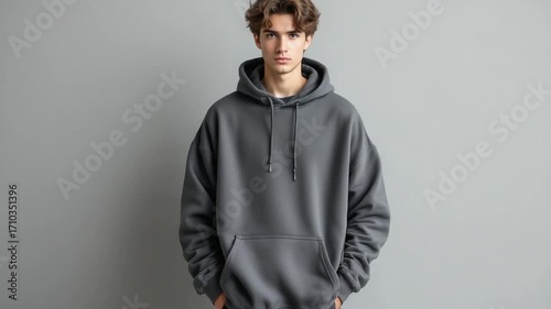 Man in gray hoodie