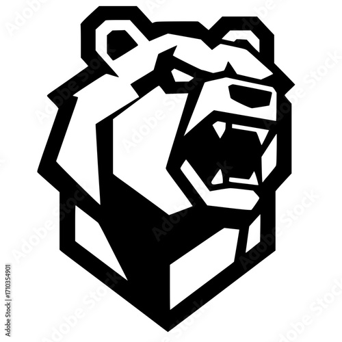 Silueta de robot oso enojado