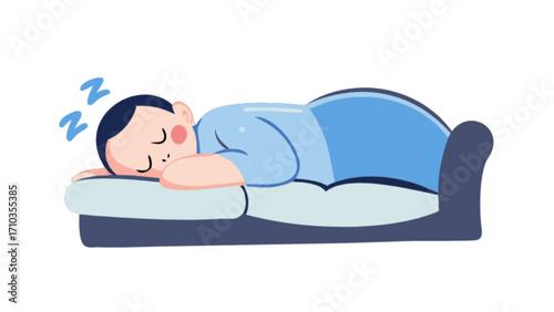 Illustration of a man sleeping on a couch
