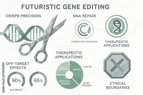 Futuristic Gene Editing Concept Infographic