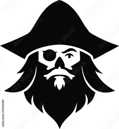 caribbean sea pirate face vector design
