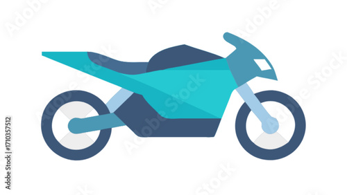 A modern electric motorcycle in blue