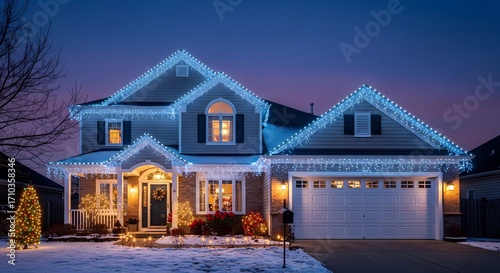 Christmas lights installation on house exterior for holiday season home decoration ideas and inspiration