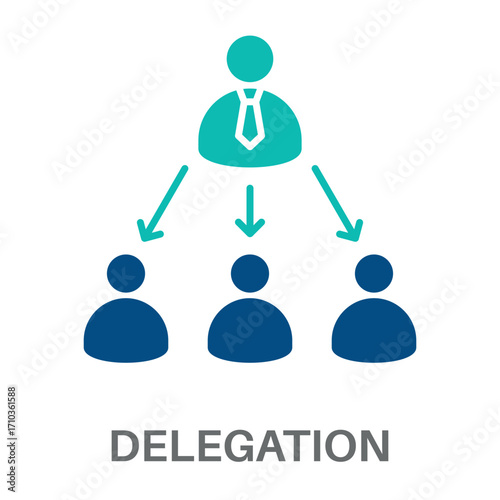Delegation Silhouette Glyphs Color Blue With Green Concept Simple Style Design Vector