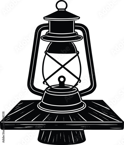 Vintage kerosene oil lamp with a glass chimney, isolated on a white background