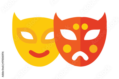 Different Mask silhouette isolated on transparent background Masquerade vector for apps or web party superhero carnival villain or burglar icon in flat. 
costume eye mask hidden person face.