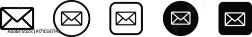 Mail Email Message Icons Set | Envelope Communication Icon Pack for Apps and Websites