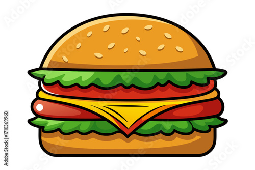 burger on white background