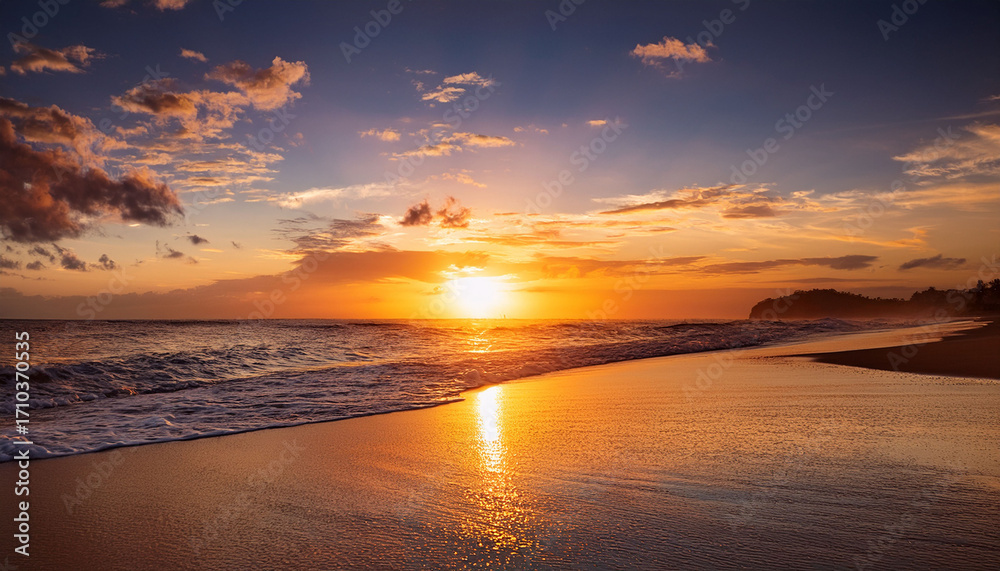 Obraz premium Sunset Over The Beach