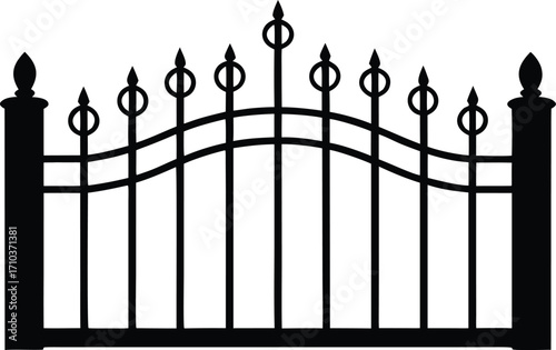 decorative steel fence panel vector design
