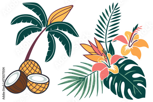 vector illustration of a tropical island