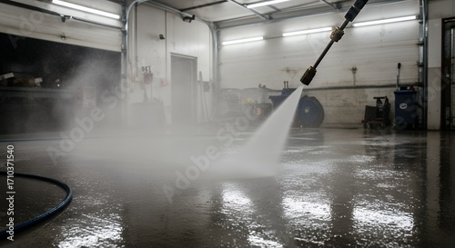 Cleaning a car wash bay