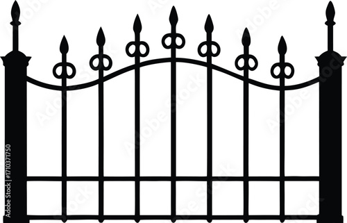 decorative steel fence panel vector design

