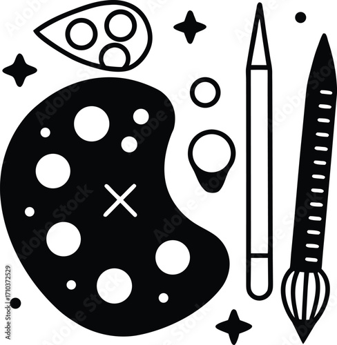 Vector space shuttle launch illustration with a circular cartoon design