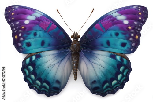 Wallpaper Mural Vivid Blue and Purple Butterfly with Yellow Spots insect Torontodigital.ca