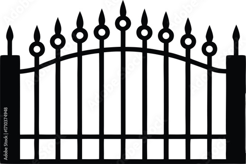 metal garden barrier fence vector art
