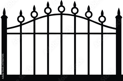 metal garden barrier fence vector art

