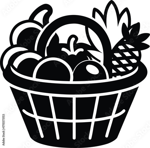 A vibrant basket overflowing with a variety of fresh, healthy fruits, perfect for a celebration