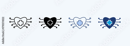 Digital Health Multiple Style Icon Collection