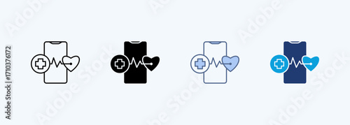 Mobile Health Multiple Style Icon Collection