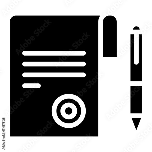 Contract  icon glyph style vector illustration