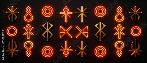 glowing neon alphabet