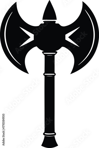 warrior twin axe weapon vector design
