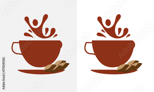 breakfast tea logo vector art