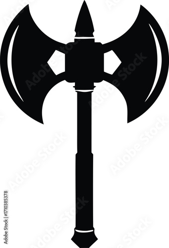 warrior twin axe weapon vector design
