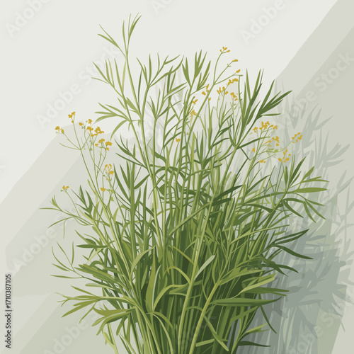 Tarragon Herb Illustration for Culinary and Herbal Ue