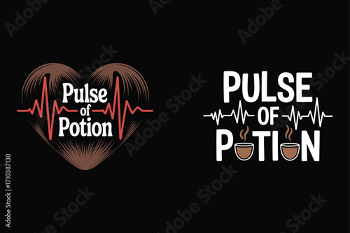 Heart shaped pulse with coffee potion steam