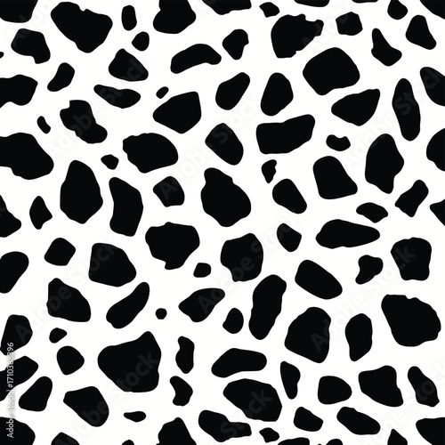 Pattern geometrico astratto senza soluzione di continuità a macchie nere e bianche