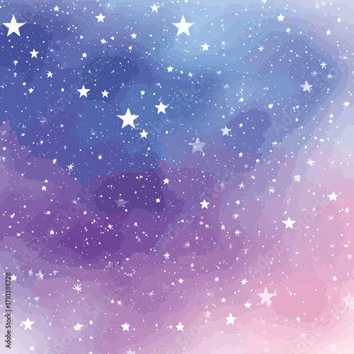 Sfondo astratto senza soluzione di continuità con stelle e nebulose viola e blu