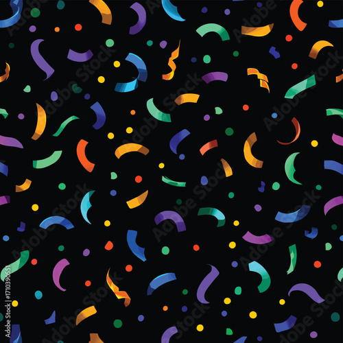 Confetti colorati senza soluzione di continuità, stile vettoriale